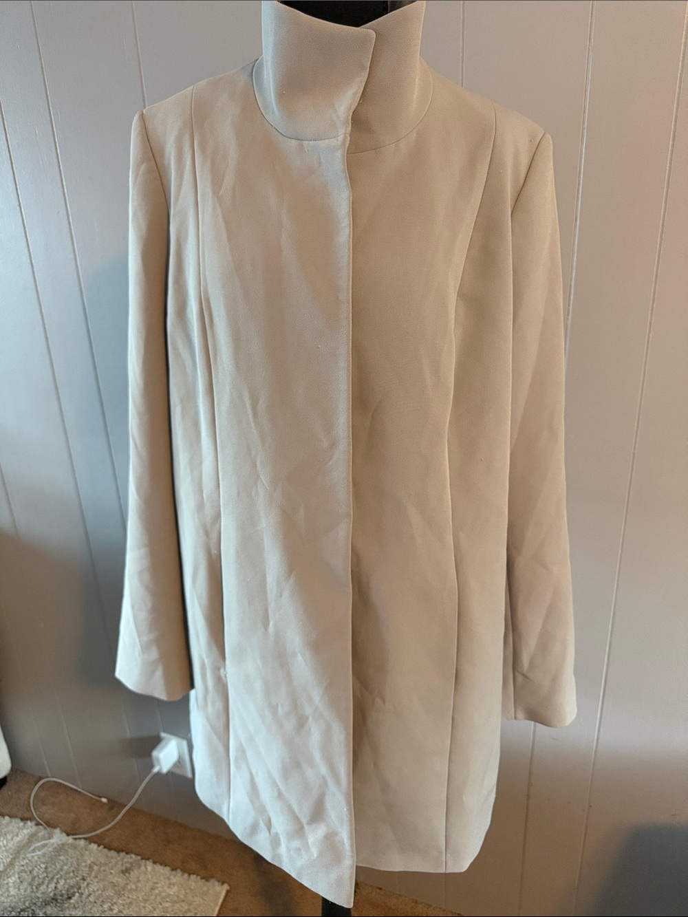 Lauren Ralph Lauren Gray High-Neck Trench Coat